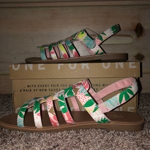 TOMS Huarache Pink Tropical Palms